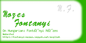 mozes fontanyi business card